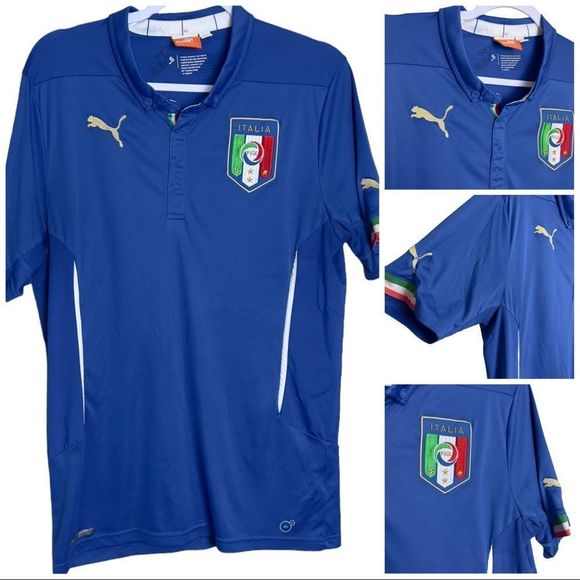 Puma Other - Puma mens large italy italia national soccer figc patched & sew logo sport shirt